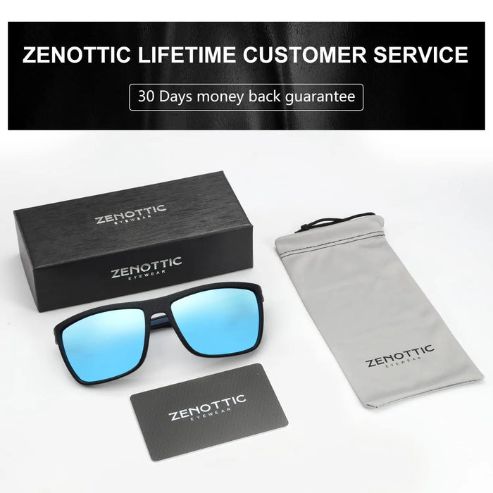 Gafas de sol polarizadas ZENOTTIC para hombre, ligeras, con montura TR90, protección UV400, cuadradas, para exteriores, viajes y conducción