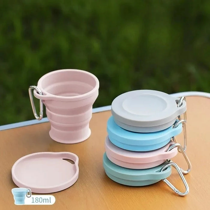 Vaso Plegable de Silicona para Exteriores con Agujero para Colgar, Vaso de Agua Portátil Creativo para Viajes, Lavado, Moda, Viajes, Silicona
