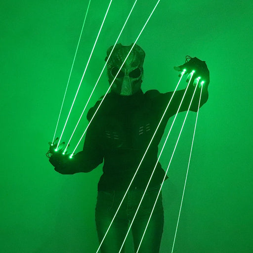 Guantes láser verdes de 532nm, guantes luminosos LED con haz de luz, puntero único, haz grande, cañón láser, para DJ, discotecas, fiestas y espectáculos.