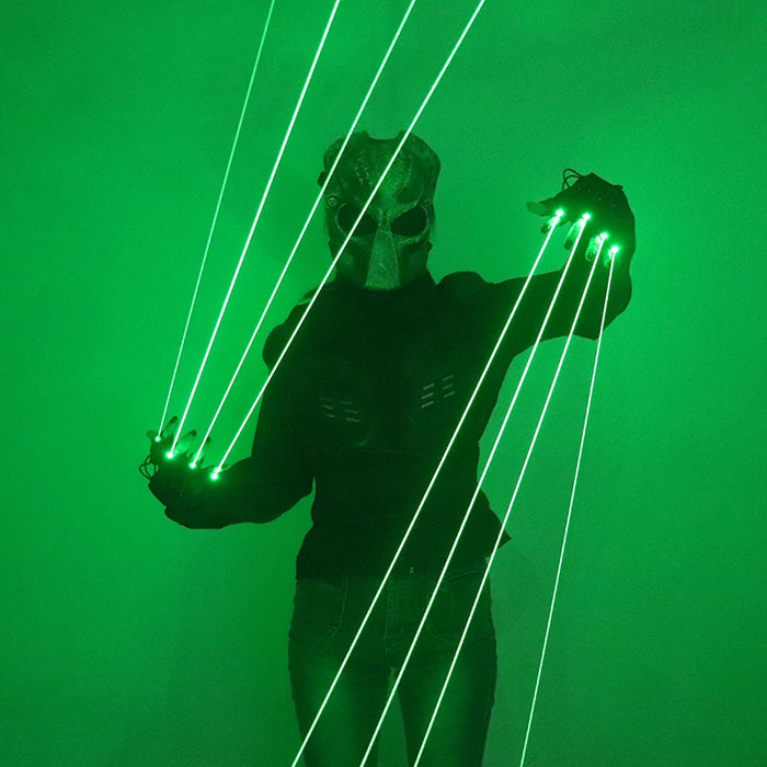 Gants Laser Vert 532 nm Faisceau Doigt Flash Point Unique Grand Faisceau Canon Laser Gants Lumineux LED pour Paume pour DJ Club Soirée Spectacle