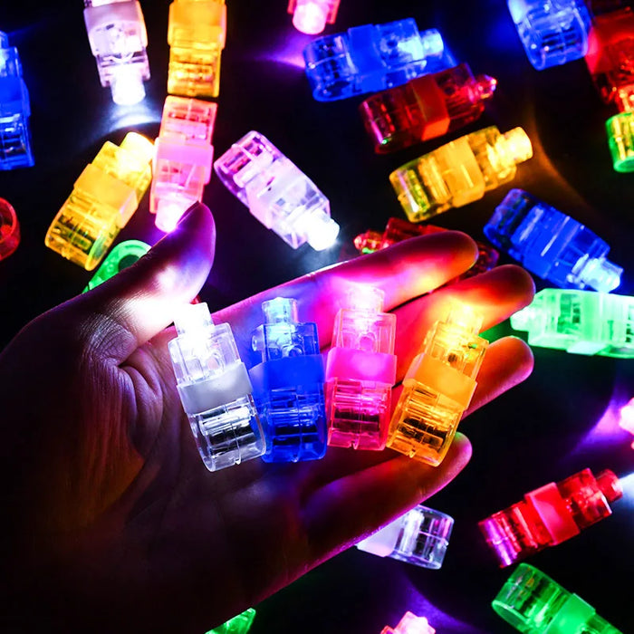 20Pcs 6 Color Luminous LED Finger Lights Glow In The Dark Finger Flashlights Toys For Kids Birthday Wedding Rave Party Supplies