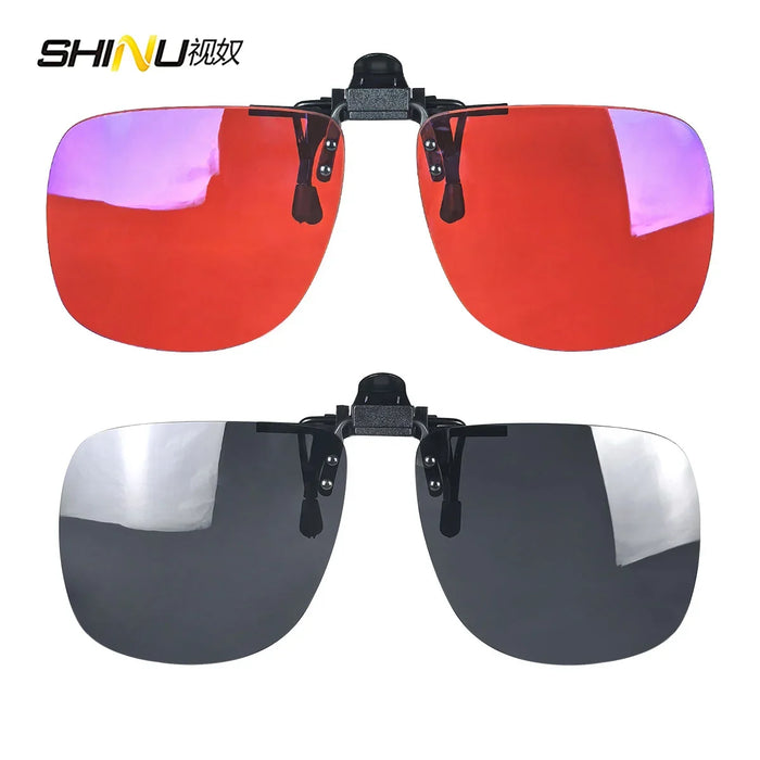 Polarized Clip-On Glasses Yellow Lenses For Night Vision Red Lenses Better Sleep Orange Gaming Glasses Blue Light Blocking