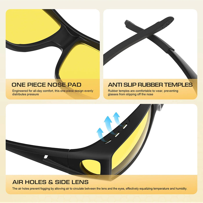 CRIXALIS Gafas de sol polarizadas de moda para hombre, visión nocturna para conducir de noche, para mujer y hombre, antirreflectantes, protección UV400