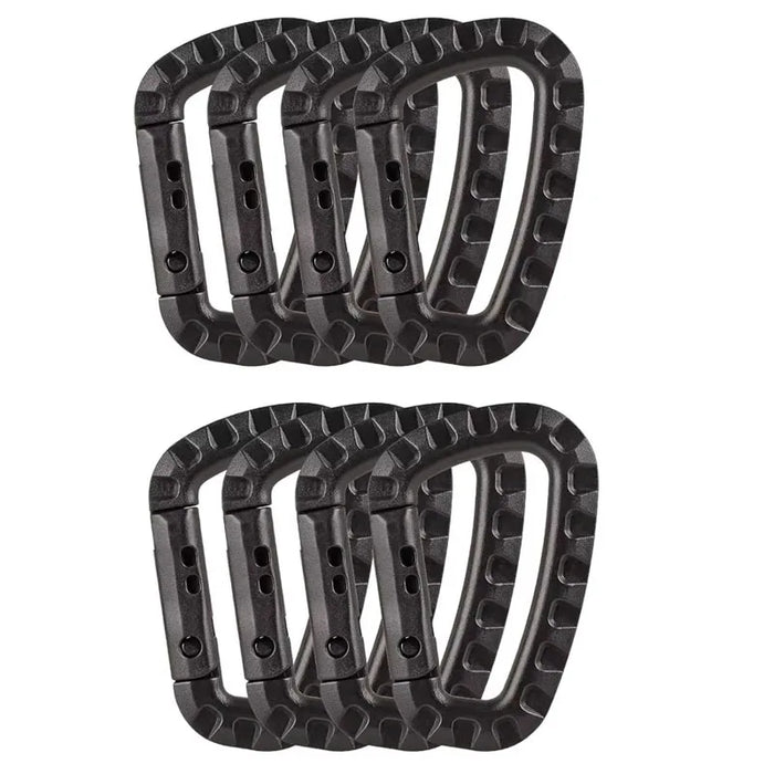 4/8/16pcs Tactical Plastic Carabiner Clip Keychain D-Shape Hard Spring Snap Gear Hook Outdoor Camping Hiking EDC Tools