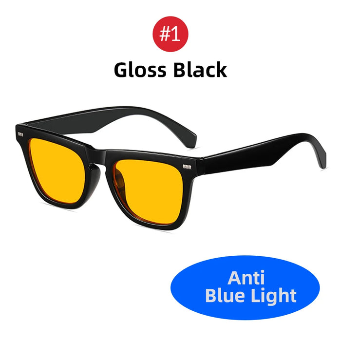 VIVIBEE Square Blue Light Blocking Glasses Men Gaming Orange UV400 Lens Office Women Matte Black Goggles 2026 Trending