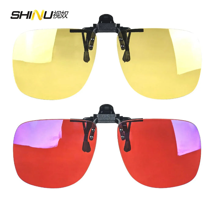 Polarized Clip-On Glasses Yellow Lenses For Night Vision Red Lenses Better Sleep Orange Gaming Glasses Blue Light Blocking
