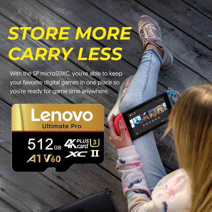 Lenovo Shockproof 512GB Memory Card SD Cards TF Cards Micro TF SD 256GB 128GB UHS-I Shockproof U1 for Camera/Smartphone
