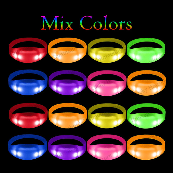 20-100PCS Music&Sound Activated Light up Bracelets Glow Bracelets Rhythmic Led Bracelet Luminous Bracelet Wedding Accessories