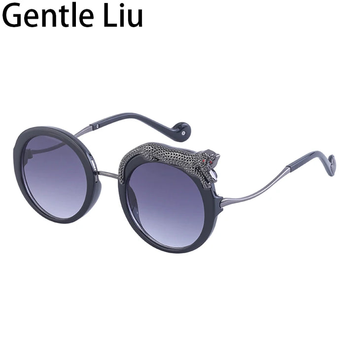 Round Steampunk Sunglass Women 2026 Fashion Luxury Brand Retro Sun Glasses for Ladies Shades Computer Anti Blue Light Eyeglasses