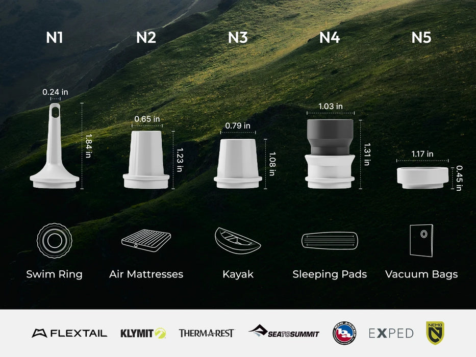FLEXTAIL TINY PUMP 3X - 5kPa Ultra-Light Portable Air Pump, 5-Mode Camping Lamp, Multi-Purpose for Camping & Travel
