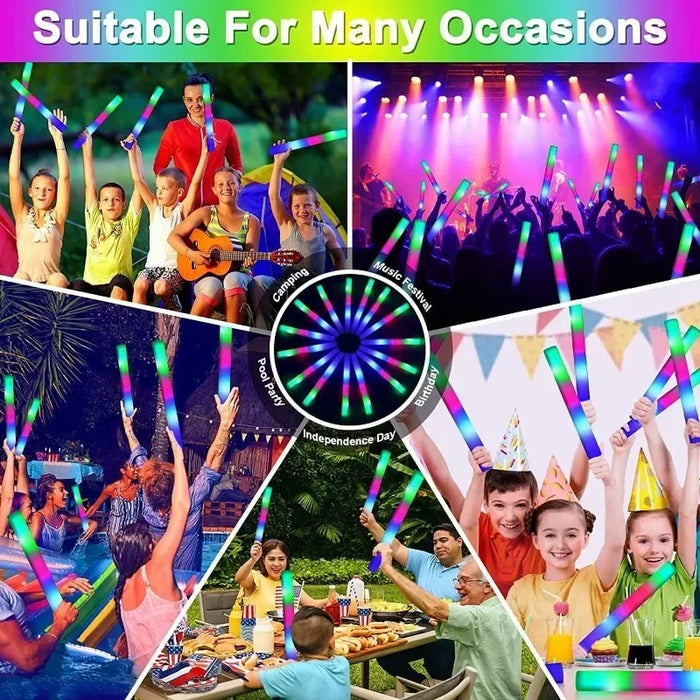 40 varitas de espuma LED luminosas, varitas luminosas de esponja, luz nocturna, suministros para fiestas de brillo para bodas, cumpleaños, raves, conciertos