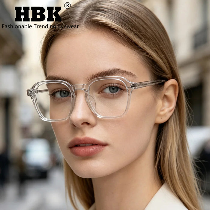 HBK Square Men's Optical Eyeglass Frame Retro High Quality Brand Eyewear Women's Anti Blue Light Decoration Glasses