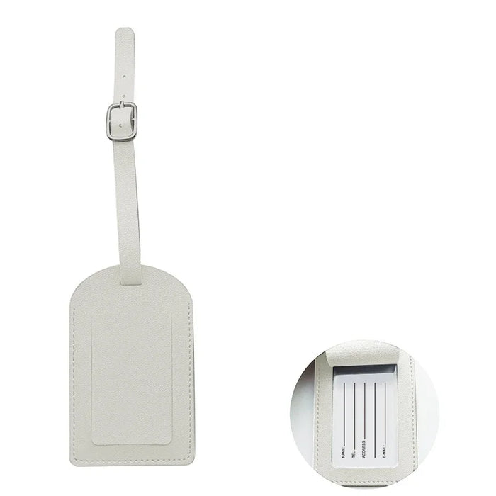 PU Leather Boarding Bag Tag Travel Luggage For Women Men Suitcase Identifier Label Baggage Name ID Address Holder Accessories