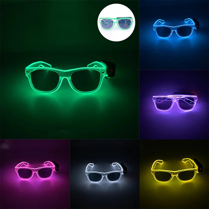 Nouvelles lunettes lumineuses LED sans fil pour festival, rave, soirée, lunettes de soleil mosaïque lumineuses néon, lunettes de club disco