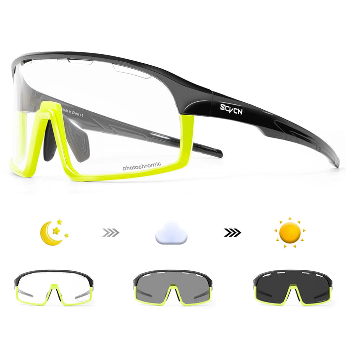SCVCN Men Outdoor Sports Glasses Photochromic Sunglasses Bicycle Cycling Glasses Women Driving Bike Eyewear UV400 Hiking Goggles