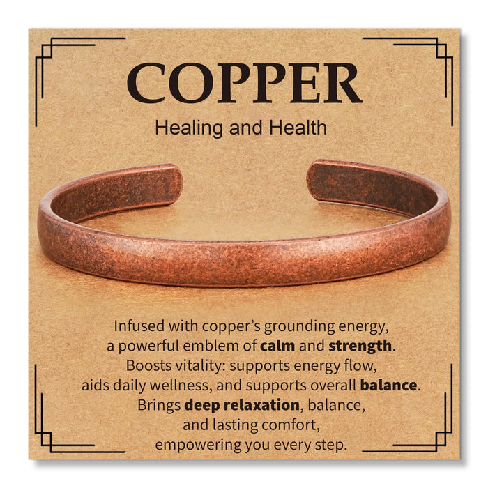 Pure Copper Bracelets for Women Men Waterproof Healing Cuff Bracelets Adjustable Chunky Healing Copper Bangle Jewelry Gifts
