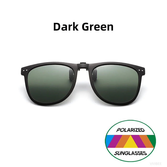 VIVIBEE Men Polarized Lens Flip Up Clip on Sunglasses Women Photochromic Oversized Driving Sun Glasses UV400 Gradient Clips
