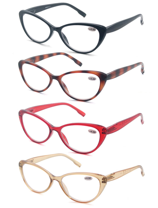 Gafas de lectura para mujer, diseño ojo de gato, ligeras, irrompibles, presbicia, con bisagra de resorte