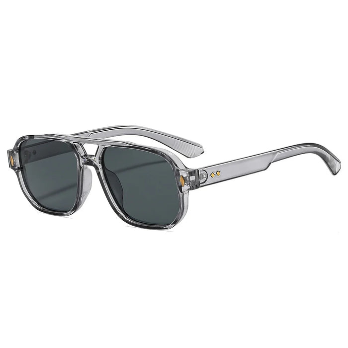 Ins New Retro Double Beam Square Women Sunglasses Luxury Brand Leopard Design Outdoor Versatile Trend Men SunGglasses UV400