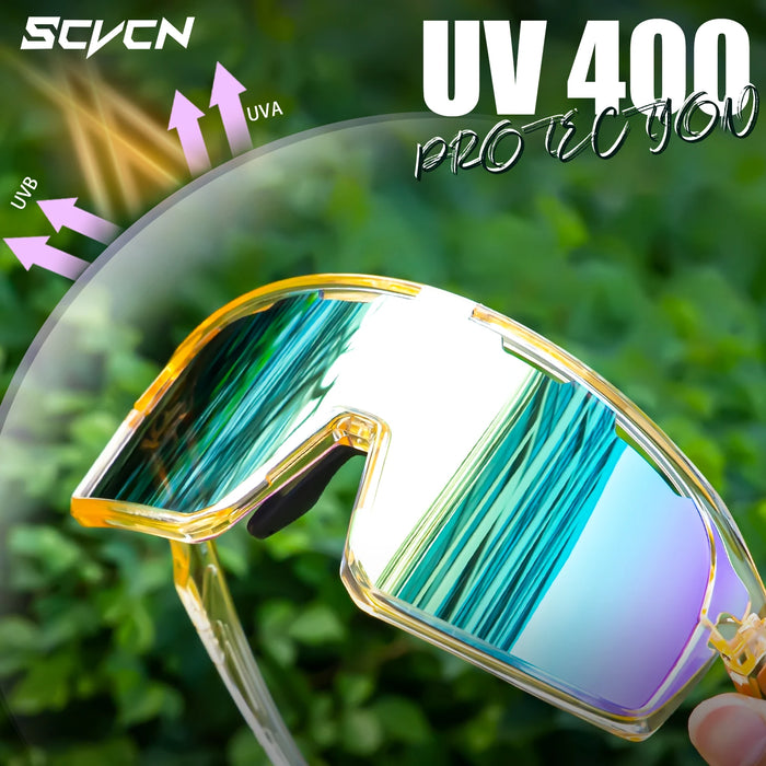 SCVCN Cycling Glasses MTB Road Bike Sunglasses UV400 Bicycle Glasses Protection Light Unisex Bike Sports Equipment