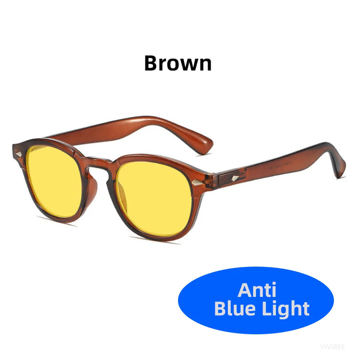 VIVIBEE Retro Blue Light Blocking Glasses Men Night Vision Yellow Lens Square UV400 Women Bluelight Filter Computer Eyeglasses