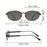 VIOLA MAG Luxury Vintage Cat Eye Sunglasses, High-Quality Vintage Glasses, Fashionable Irregular Style, Free Suede Storage Pouch