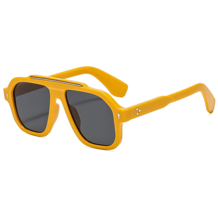 New Retro Leopard Square Frame Women Sunglasses Y2K Luxury Brand Personality Rivet Frame Design Outdoor Punk Men Glasses UV400