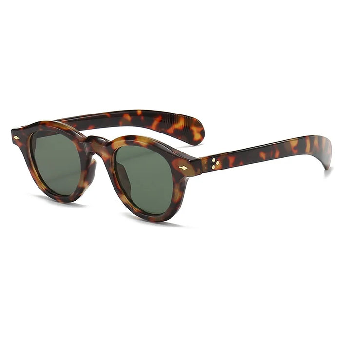 Petites lunettes de soleil rondes mode femme rétro transparent océan lentille nuances UV400 hommes rivets punk lunettes de soleil