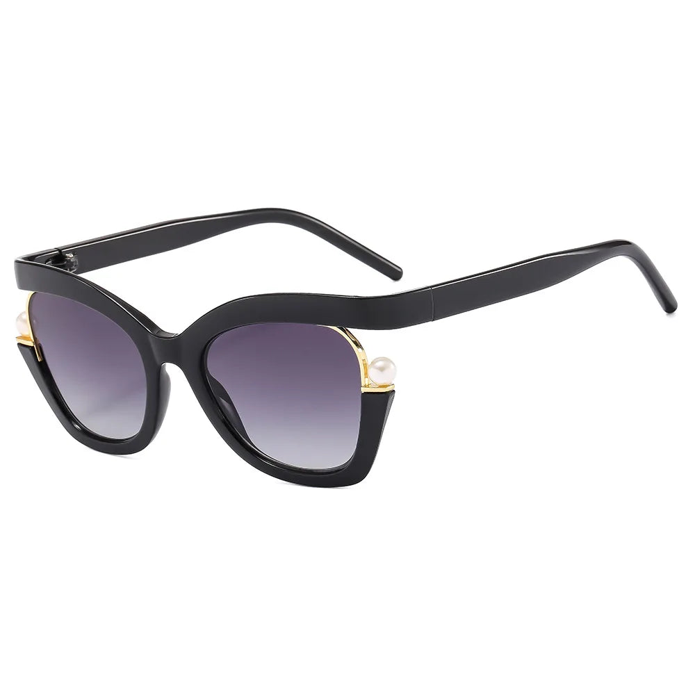 New Cat Eye Pearly Sunglasses Women Square Luxury Female Sun Glasses Ladies Green Shades Summer Eyewear UV400 Oculus Gafas