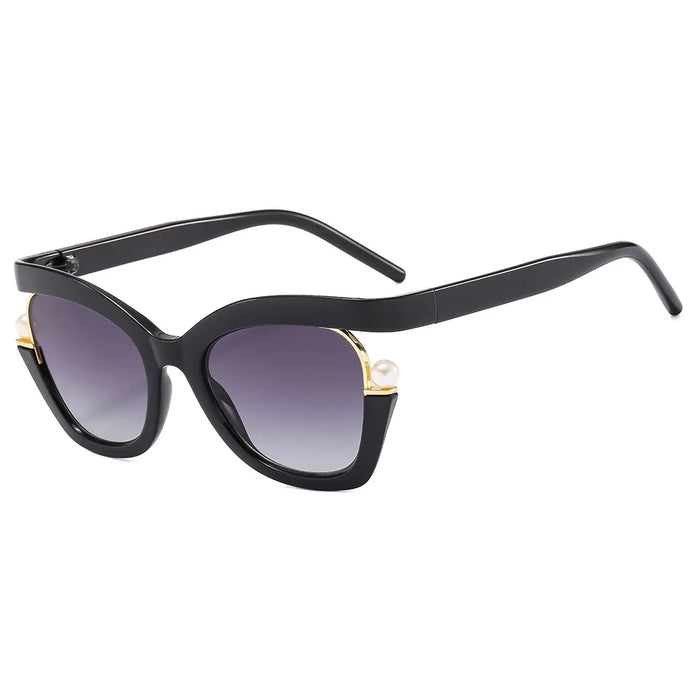 New Cat Eye Pearly Sunglasses Women Square Luxury Female Sun Glasses Ladies Green Shades Summer Eyewear UV400 Oculus Gafas