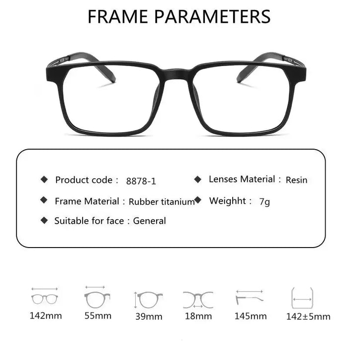 Gafas de lectura progresivas de titanio puro para hombres, antiluz azul, para presbicia, con almohadillas nasales ajustables, dioptrías de +1.0 a +4.0