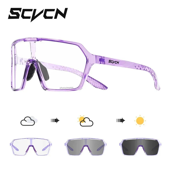 SCVCN New Photochromic Cycling Sunglasses Road Mtb Bike Glasses UV400 Sports Running Drving Goggles Men Women Bicycle Eyewear