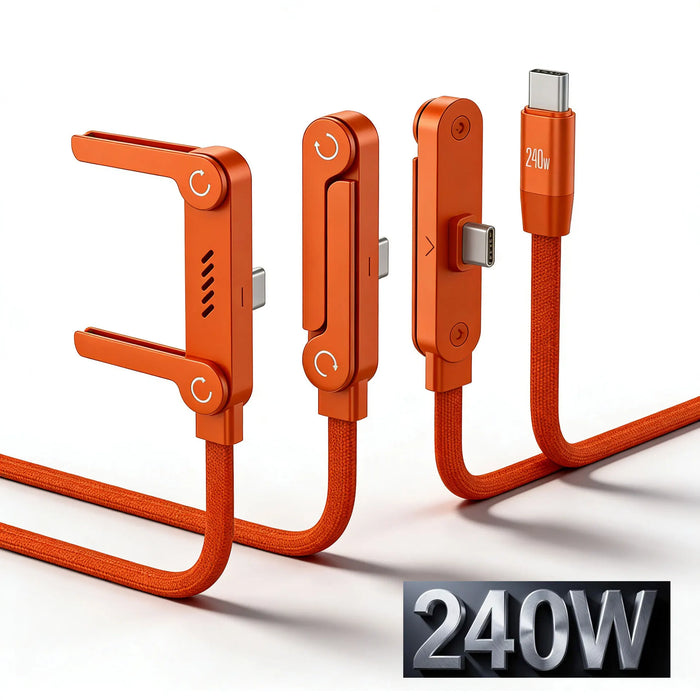 Cable de carga plegable de 1,5 m con soporte integrado Cable de carga rápida para teléfono/tableta Cable de datos ultrarrápido de 240 W Soporte para teléfono
