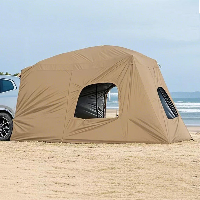 Universal SUV Camping Tent with Spacious Awning Waterproof Car Tent Easy Setup for Backpacking Traveling Outdoors Car Tail Tent