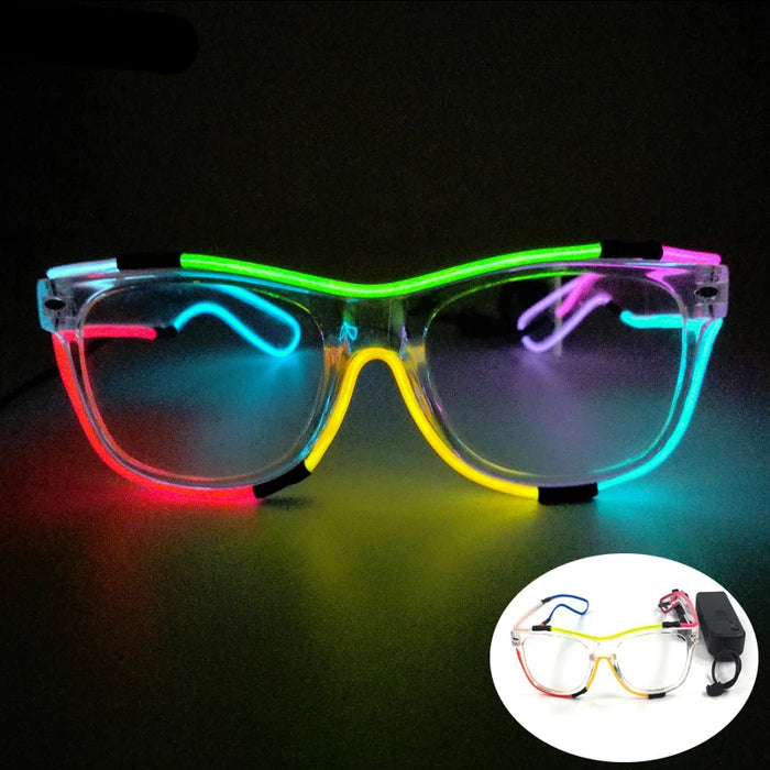 Halloween Funny Sunglasses Personalized Eyewear Alien Style Glasses Luminous Neon Glasses For Rave Festival Club Party Props