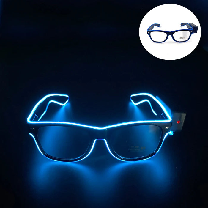 Nouvelles lunettes lumineuses LED sans fil pour festival, rave, soirée, lunettes de soleil mosaïque lumineuses néon, lunettes de club disco