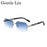 Rectangle Punk Rimless Sunglasses Men Vintage Polygon 2026 Luxury Brand Design Geometric Sun Glasses Male Hip Hop Eyewear Shades