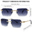 Y2K Rimless Square Sunglasses Men 2026 Luxury Vintage Punk Sun Glasses Hip Hop Metal Frame Steampunk Shades Leopard Head Eyewear