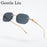 Petites lunettes de soleil rectangulaires punk sans monture homme 2026, monture léopard de luxe sans bords, verres découpés, style rétro, monture métal doré