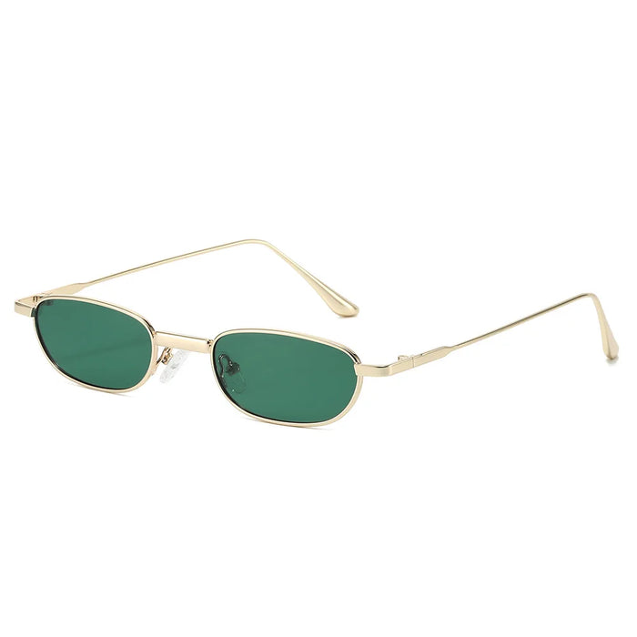Luxury Small Frame Rectangular Women Sunglasses 2025 Fashion Brand Transparent Ocean Lens Design Metal Frame Men Glasses UV400