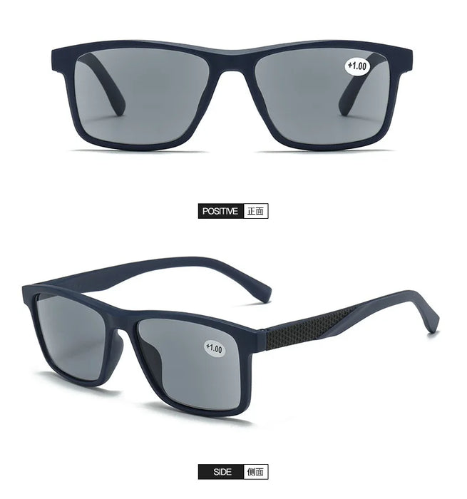 Men Square Frame Reading Sun Glasses Classic Anti UV Protection Presbyopic Eyeglasses Male 2025 New With Diopters +1.00 to +4.00