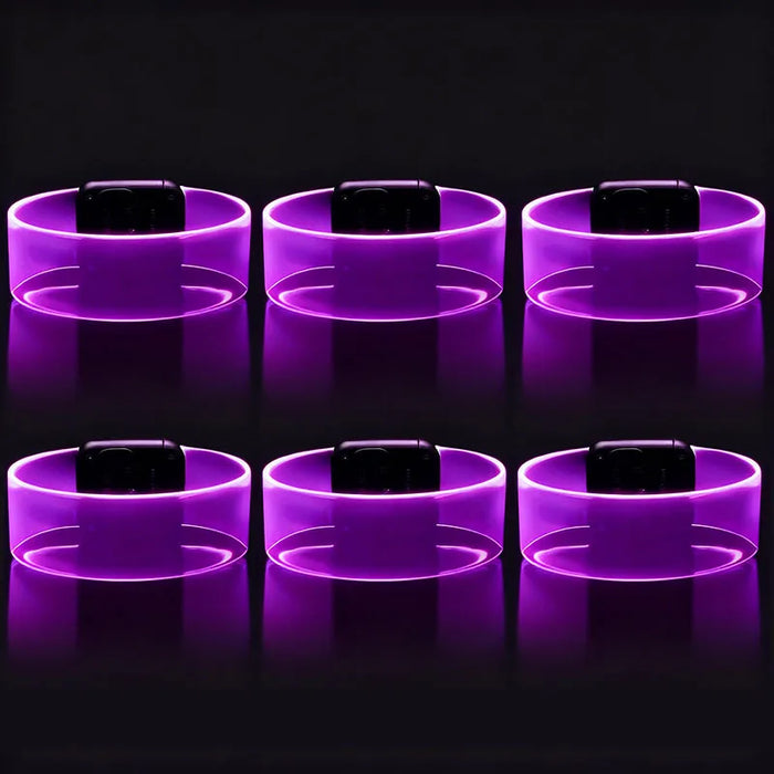 6-60Pcs LED Bracelets for Party Glow in The Dark Flashing Wristband 3 Modes Adjustable Light Up Armband for Wedding Party Favors