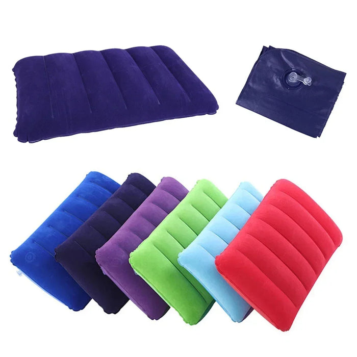 Almohadas de colchón de aire de 47x30cm Cojín para dormir de camping al aire libre Almohadas inflables cuadradas plegables Respaldo de viaje Reposacabezas de avión grande