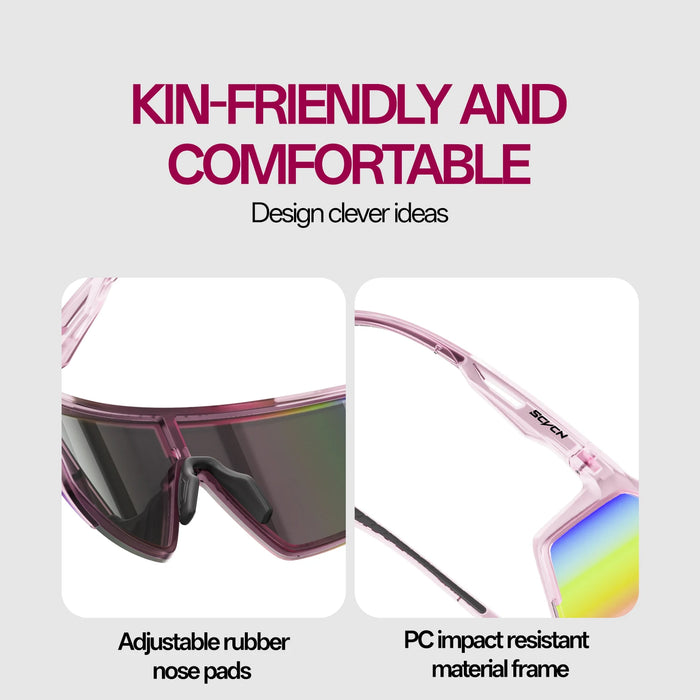 SCVCN Mountain Climbing Glasses Men Running Sunglasses Women MTB Hiking Bicycle Cycling Goggles UV400 Outdoor Sports Protection