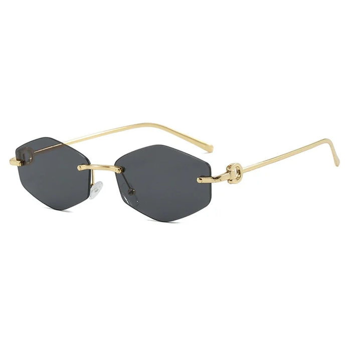 Rimless Diamond Sunglasses Square Women Men Retro Sun Glasses Brand Designer Eyewear UV400 Shades Oculos Female Gafas