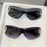 2 gafas Y2K integradas sin montura, diseño de doble corazón, versátiles para fotografía callejera diaria/viajes de mujer