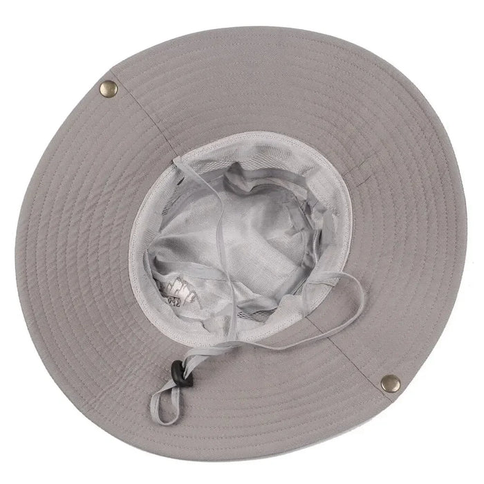 Sombrero de cubo de verano para hombre, protección UV para exteriores, ala ancha, Panamá, Safari, caza, senderismo, malla, pescador, gorra de protección solar para playa