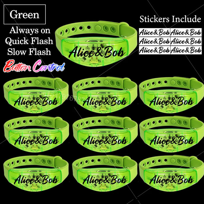 20-200 piezas Pulseras LED personalizables para bodas Pulsera de control de música y sonido Pulsera luminosa ajustable para bodas, cumpleaños, conciertos