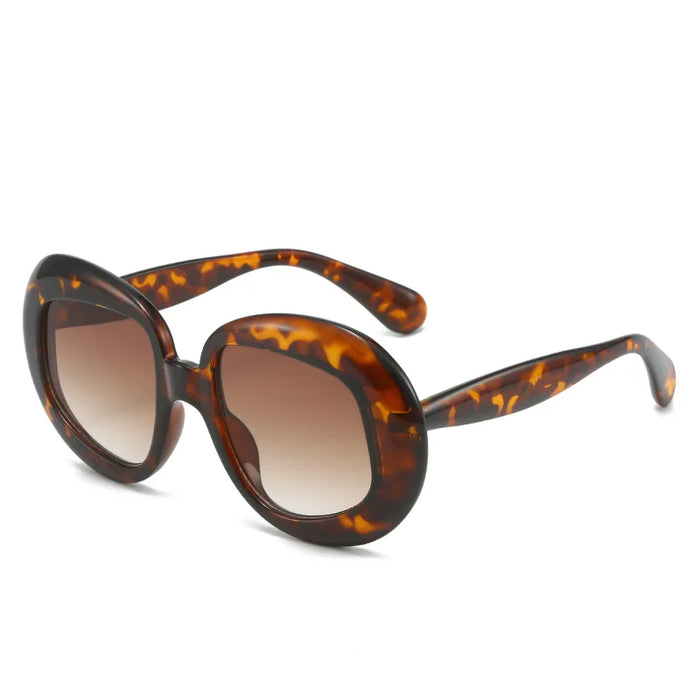 Fashion Oval Contrast Color Women Sunglasses Retro Square Clear Gradient Lens Shades UV400 Men Trending Luxury Punk Sun Glasses