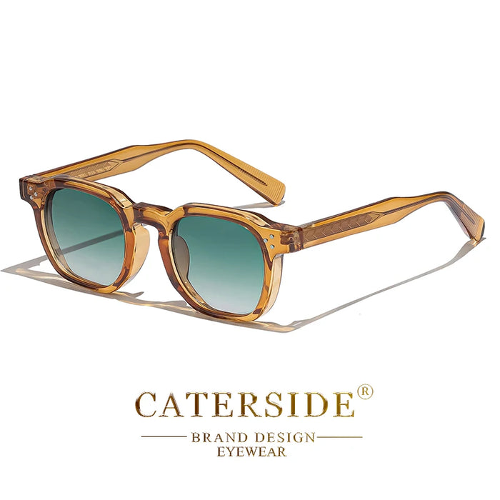 CATERSIDE Mode Hommes Lunettes de Soleil Petit Cadre Carré Design Personnalisé Lunettes de Soleil Femmes Voyage Fête Affaires Festival Cadeau